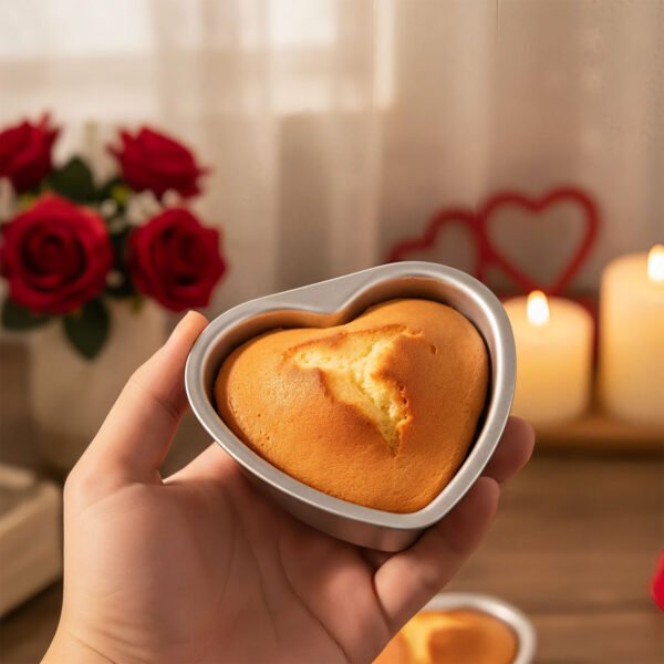 429252c11adf4fef8a87d1d22d656a9e-goods.jpeg 3pcs Aluminum Heart-Shaped Cake Mold Set Fixed Bottom Baking Pans