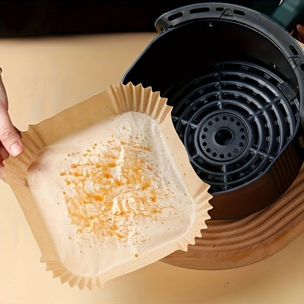 10pcs Non-Stick Air Fryer Liners Brown Paper Sheets for Baking