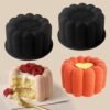 2pcs Fluted Silicone Mousse Cake Mold Wavy Cylinder Dessert Molds