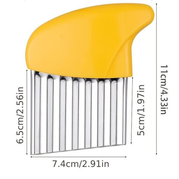 Stainless Steel Deep Wolf Tooth Potato Cutter with Wavy Slice Design