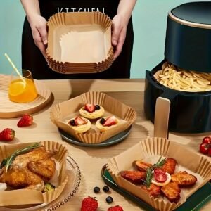 b2f3ec2a-84c5-46af-8012-cb7852dbe028.jpg 10pcs Non-Stick Air Fryer Liners Brown Paper Sheets for Baking