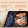 10pcs Non-Stick Air Fryer Liners Brown Paper Sheets for Baking
