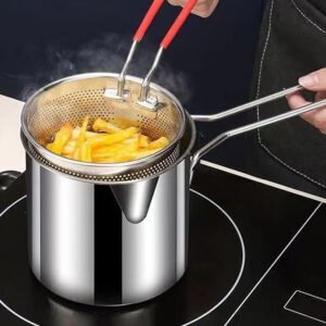 Deep Fryer Pot with Basket Stainless Steel Frying Set