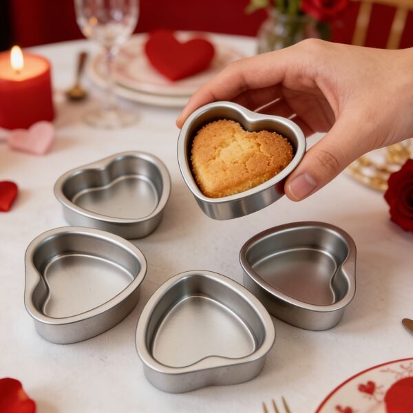 d474a1ae-42c9-46fc-bf51-2016c7fc786a.jpg 3pcs Aluminum Heart-Shaped Cake Mold Set Fixed Bottom Baking Pans
